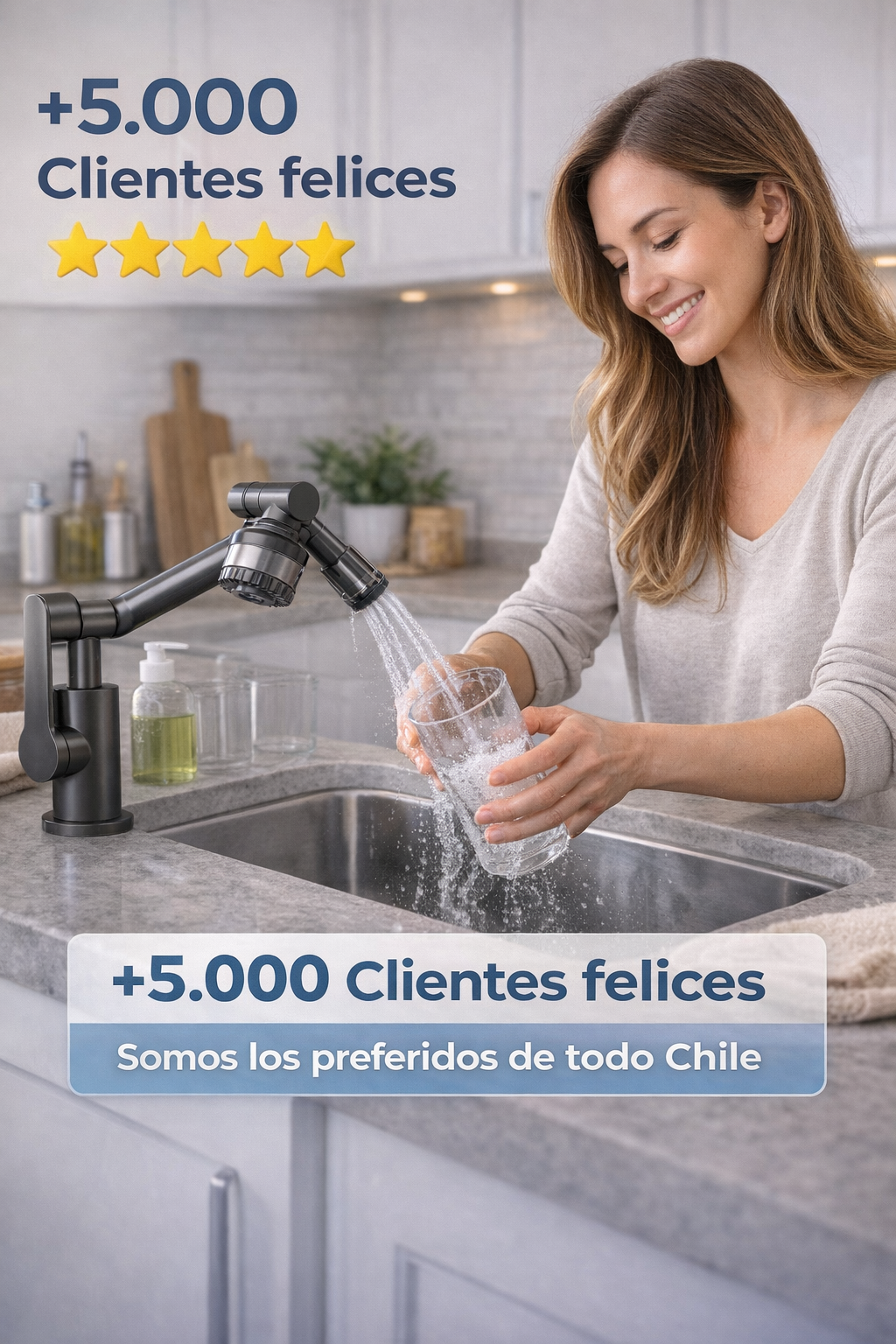 GRIFO FLEXIBLE (GIRATORIO) 1080° 💧 | Limpieza fácil y sin desorden