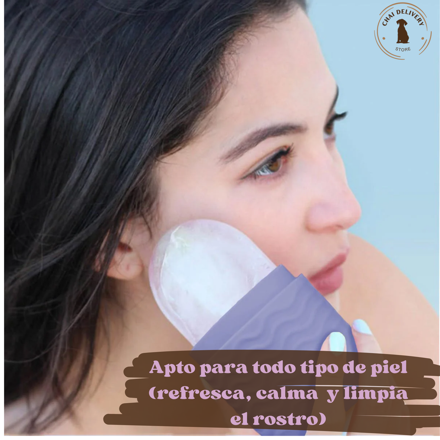 MASAJEADOR FACIAL SILICONA RODILLO HIELO