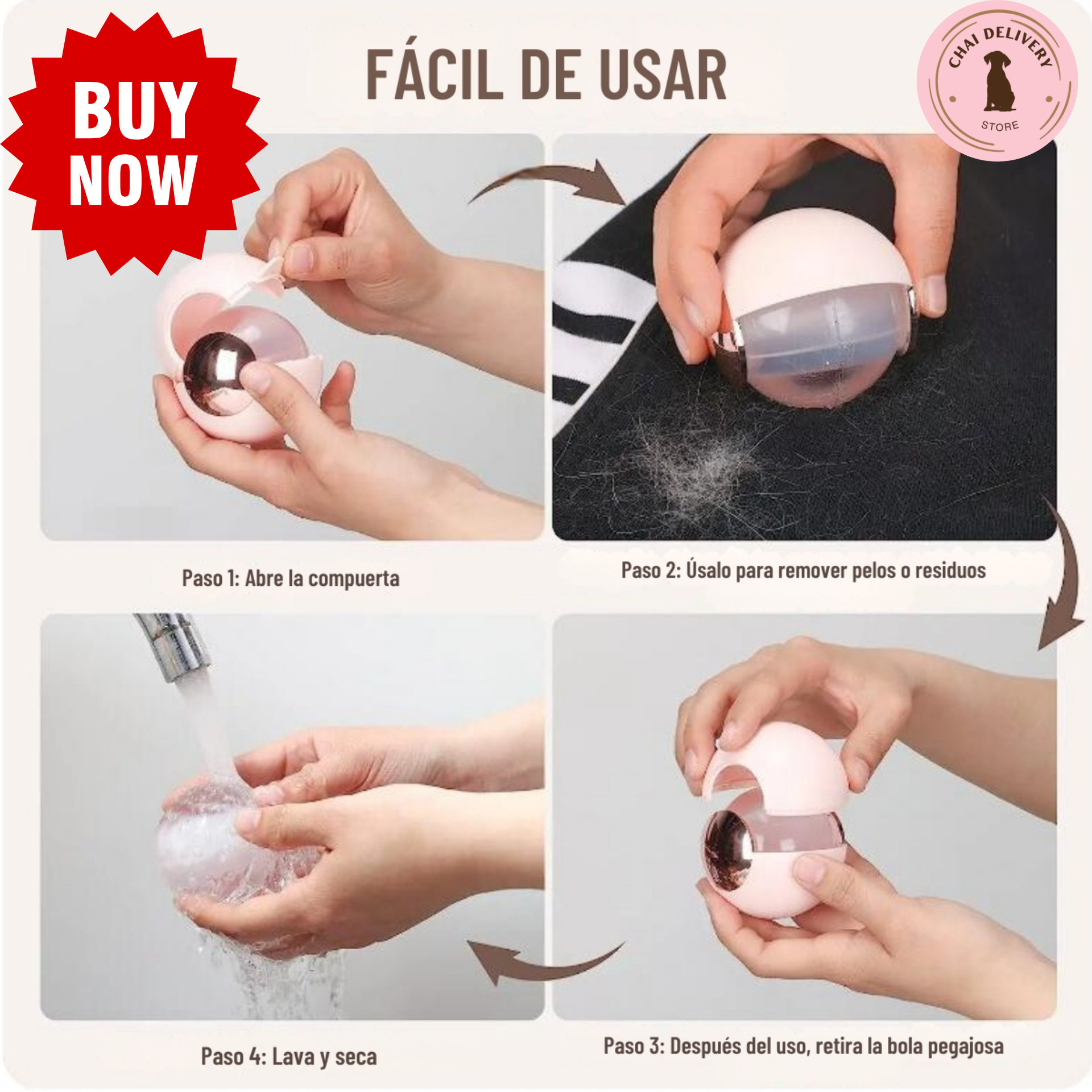 RODILLO QUITA PELUSA LAVABLE