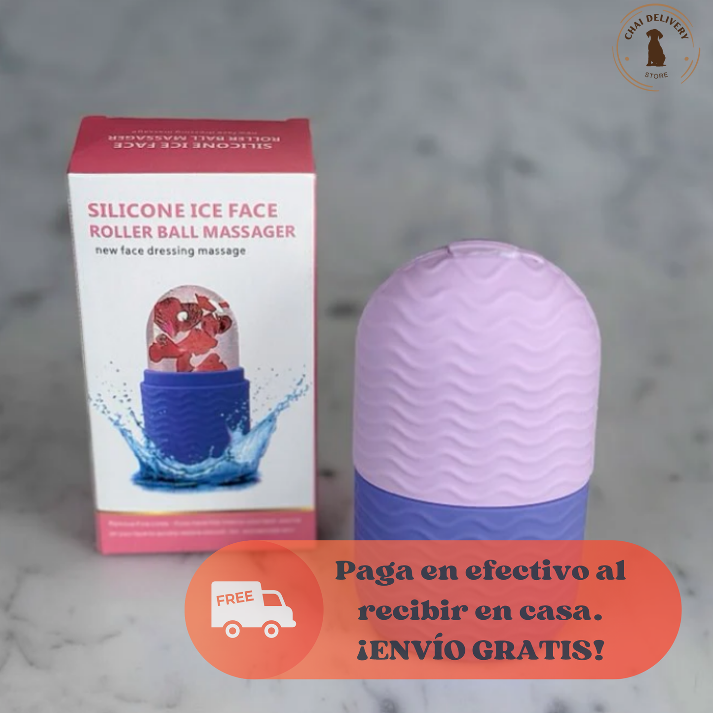 MASAJEADOR FACIAL SILICONA RODILLO HIELO