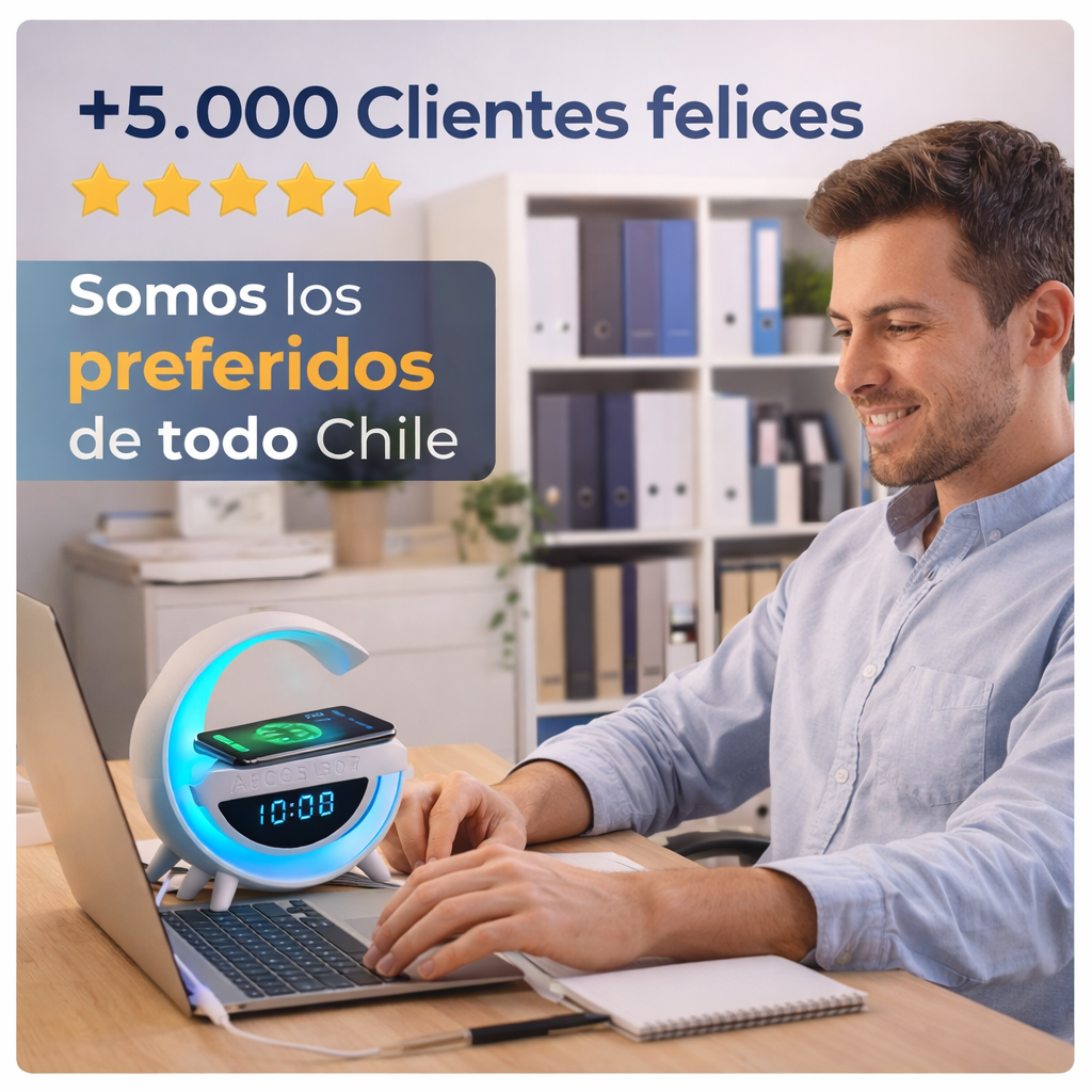 ALTAVOZ BLUETOOTH 5 en 1 🔊⏰📱 Sonido, carga inalámbrica y orden en un solo dispositivo