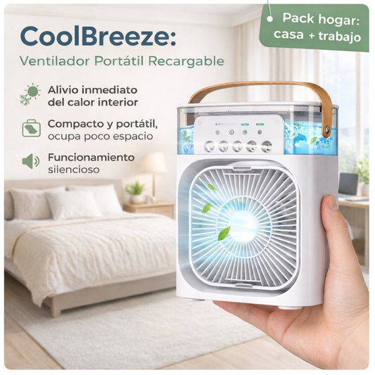 VENTILADOR PORTÁTIL: COOLBREEZE ❄️ | Aire fresco donde más lo necesitas