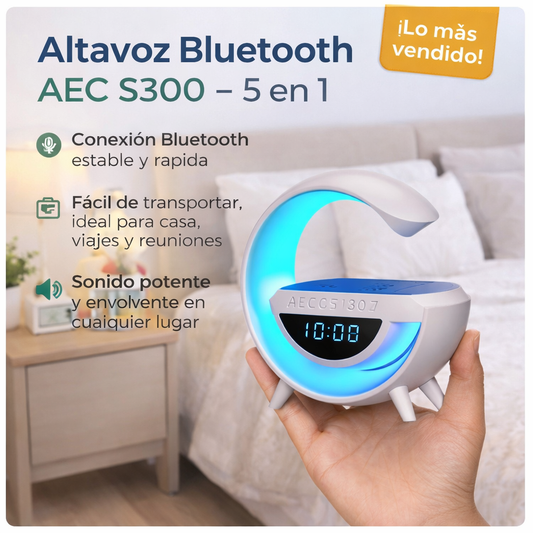 ALTAVOZ BLUETOOTH 5 en 1 🔊⏰📱 Sonido, carga inalámbrica y orden en un solo dispositivo