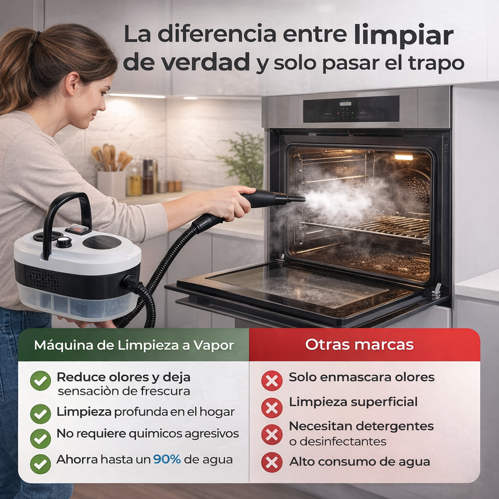 LIMPIADOR A VAPOR 2500W – Desinfección Profunda Sin Químicos🧼✨