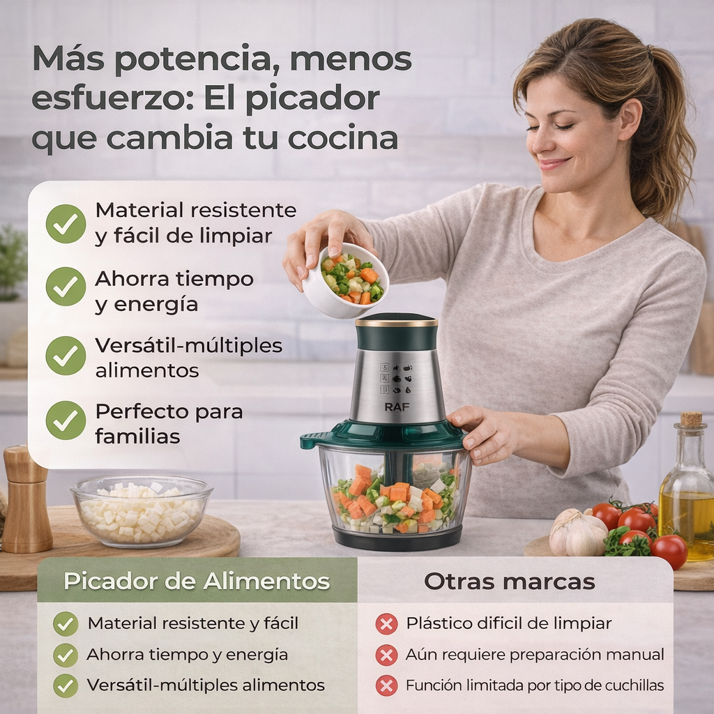 PROCESADOR DE ALIMENTOS  2L – Pica, Tritura y Ahorra Tiempo en la Cocina 🍴⚡