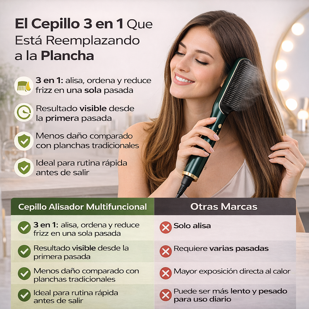 CEPILLO MULTIFUNCIONAL 3 en 1 – Salón en Casa🌟💫
